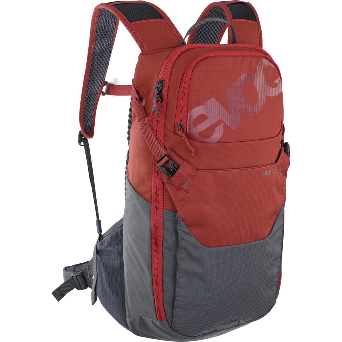 Evoc Backpack with Hydration System Compartment Ride 12 + Chili Red/Carbon Gray