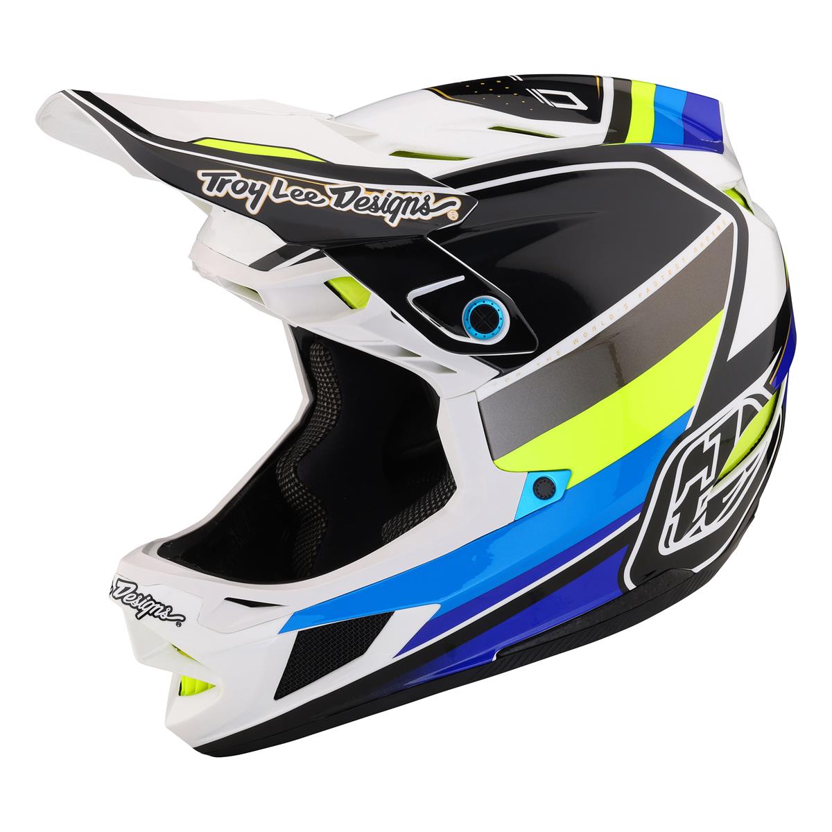 Troy Lee Designs Downhill MTB-Helm D4 Composite MIPS Reverb - Weiß/Blau