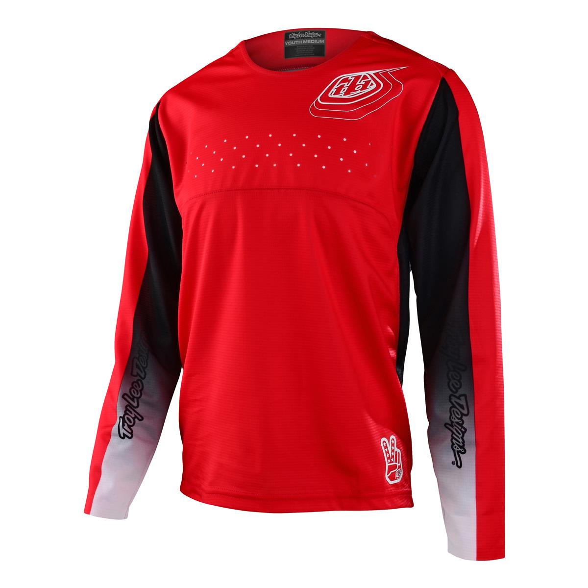 Troy Lee Designs Bambino Maglia MTB Manica Lunga Sprint Richter - Race Red
