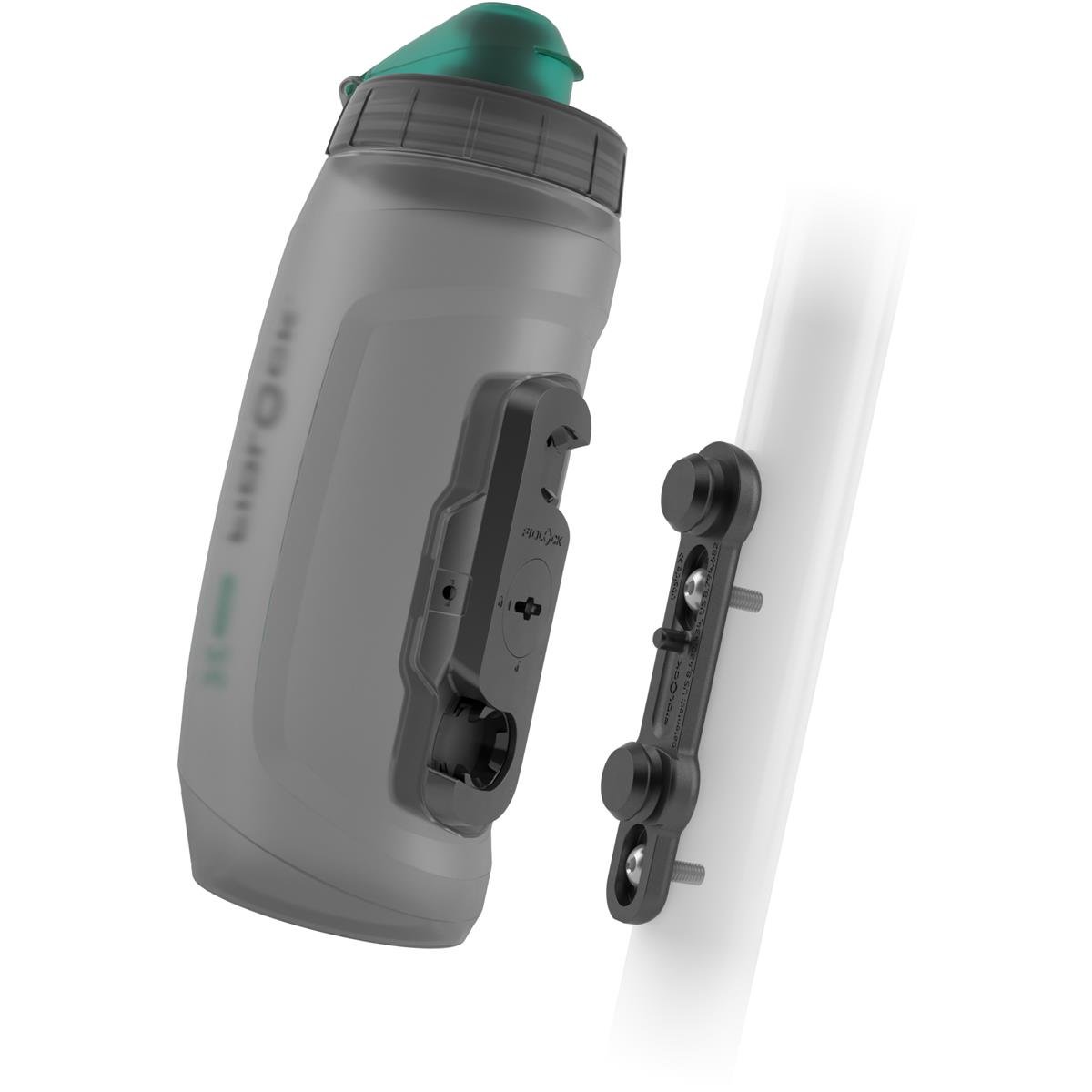 Fidlock Trinkflasche mit Bike Base Twist antibacterial Transparent Schwarz, 590 ml
