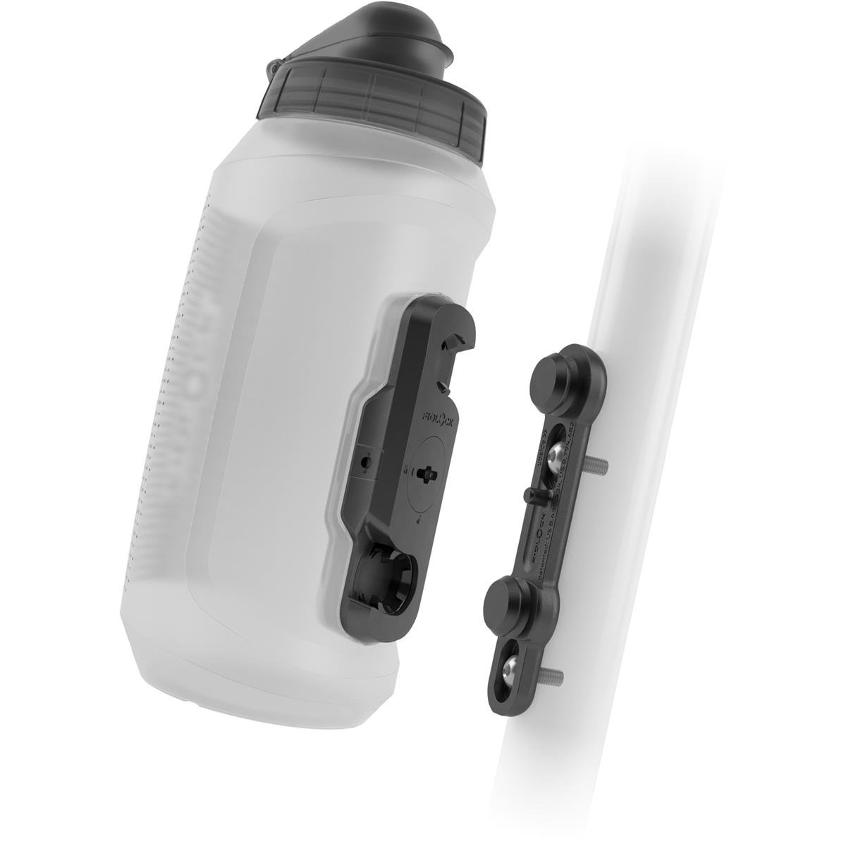 Fidlock Trinkflasche mit Bike Base Twist Set Transparent Weiß, 750 ml