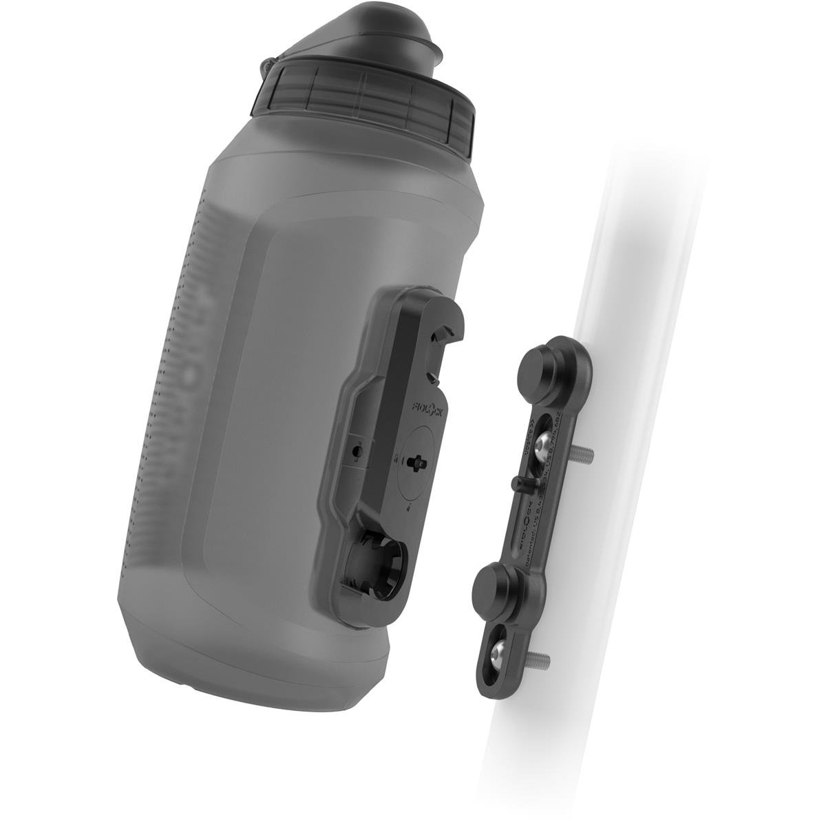 Fidlock Trinkflasche mit Bike Base Twist Set Transparent Schwarz, 750 ml