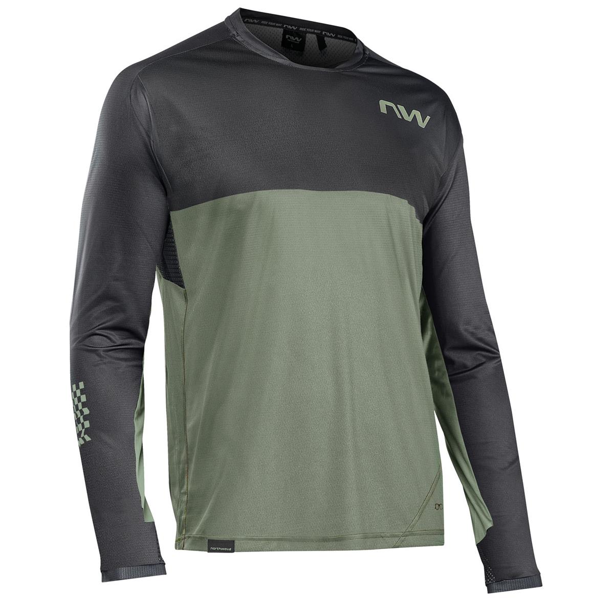 Northwave MTB Jersey Long Sleeve Edge Black/Forest Green