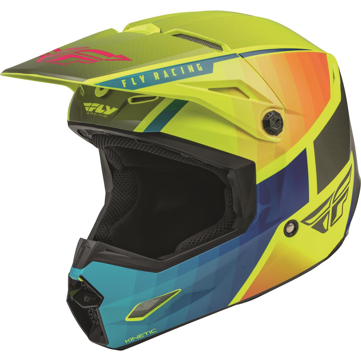Fly Racing Motocross-Helm Kinetic Drift - Fluo Gelb/Charcoal