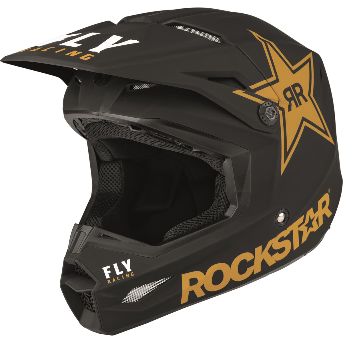 Fly Racing Motocross-Helm Kinetic Rockstar - Schwarz/Gold