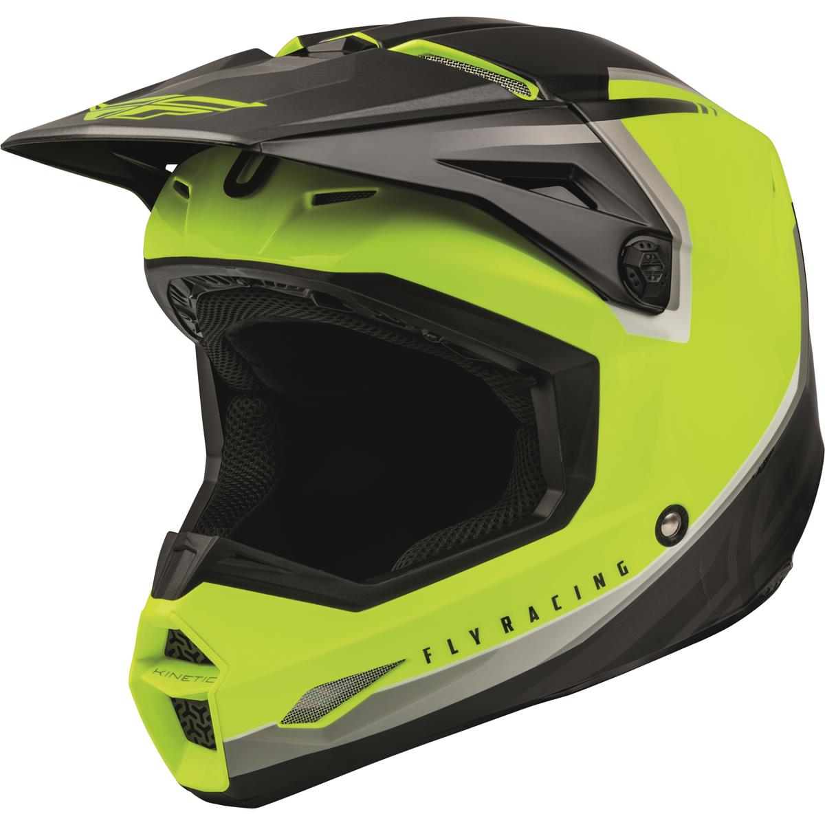 Fly Racing Motocross-Helm Kinetic Vision - Fluo Gelb/Schwarz