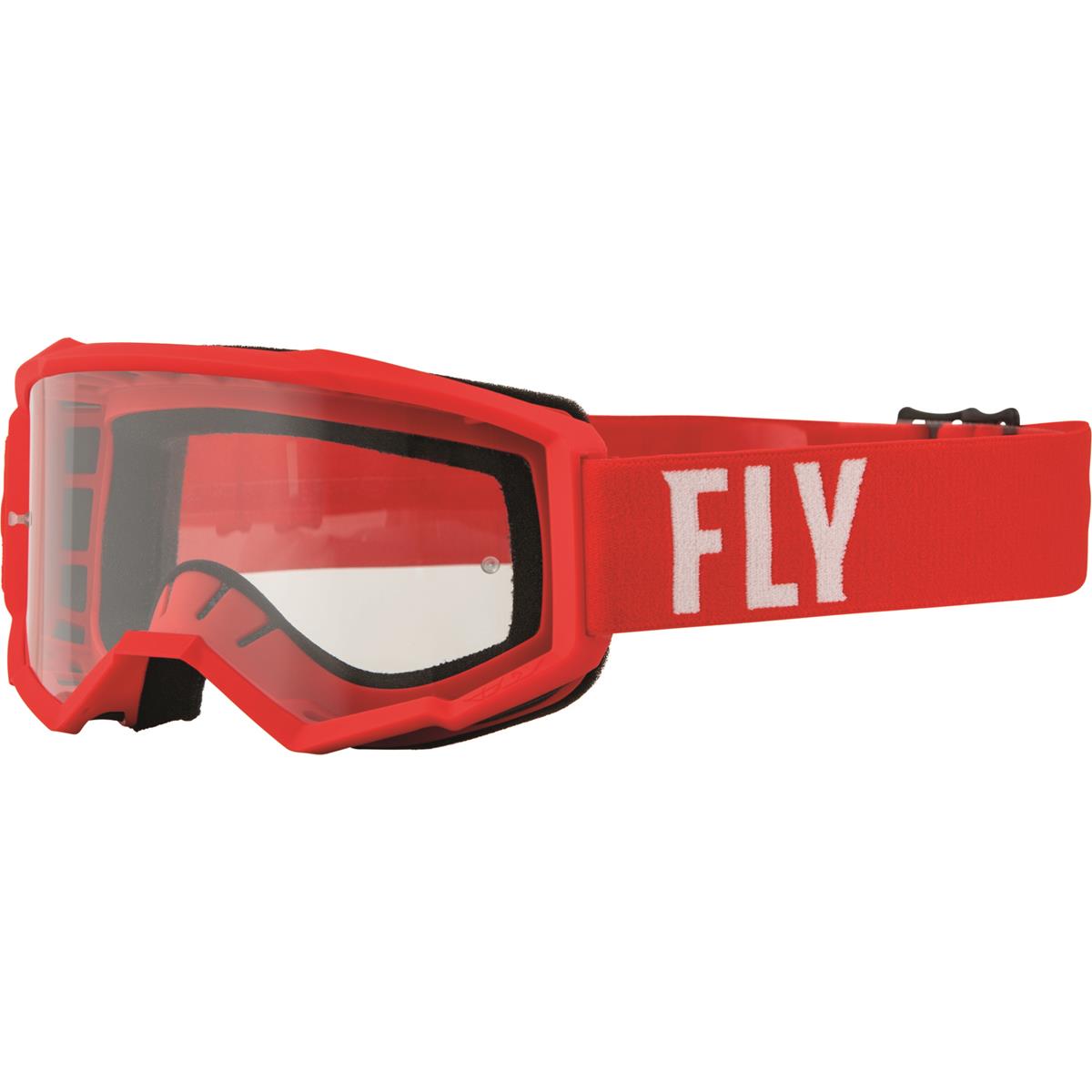 Fly Racing Masque Focus Red/White, Clear Lens