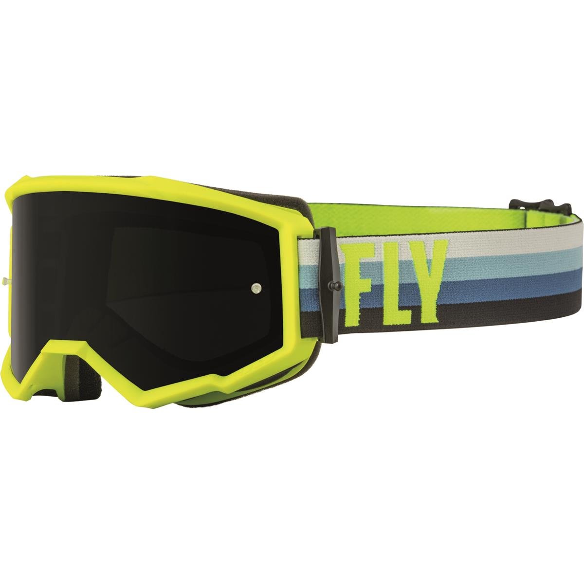 Fly Racing Goggle Zone Fluo Yellow/Teal, Smoke Lens