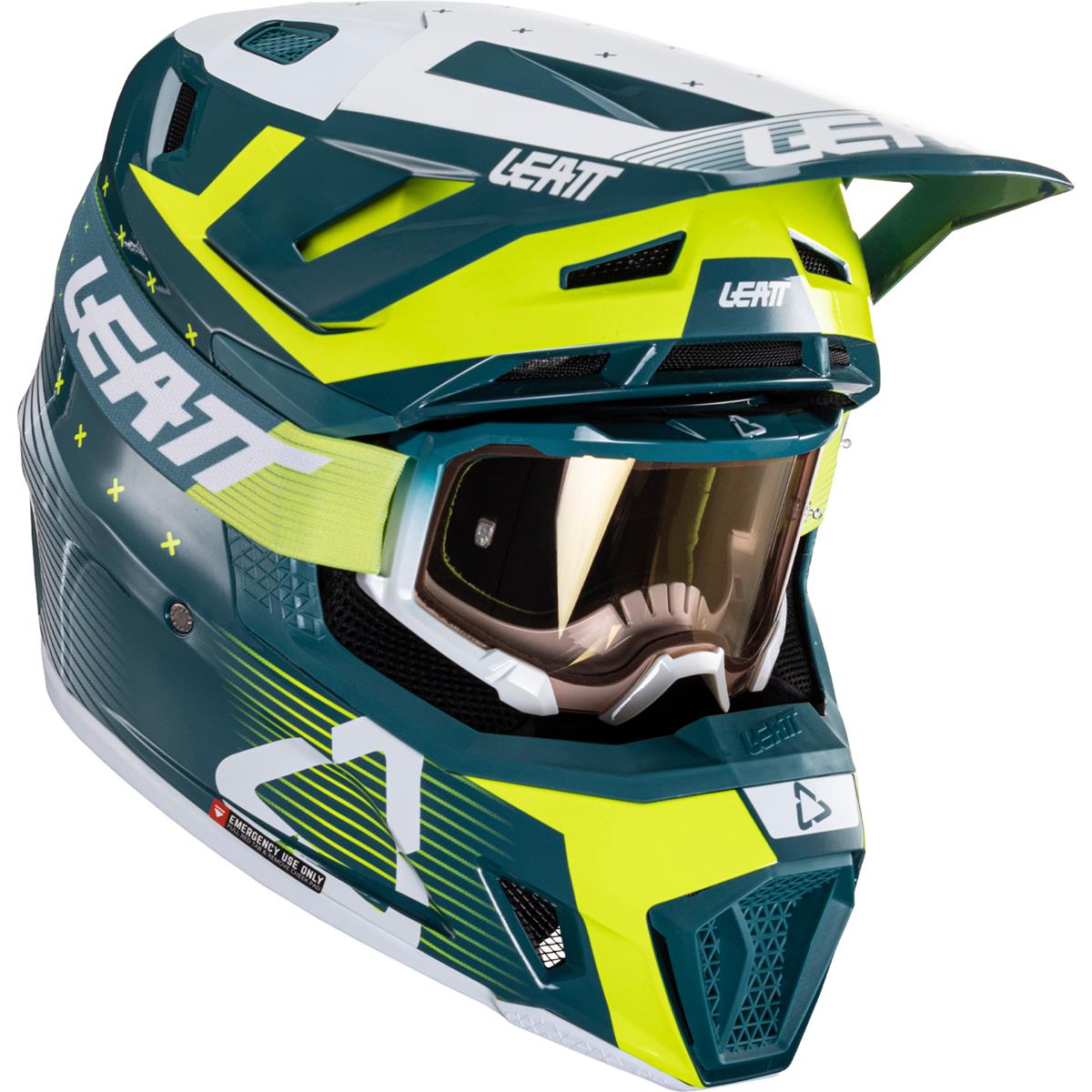 Leatt Motocross-Helm-Kit mit Brille Moto 7.5 V24 Acid Fuel