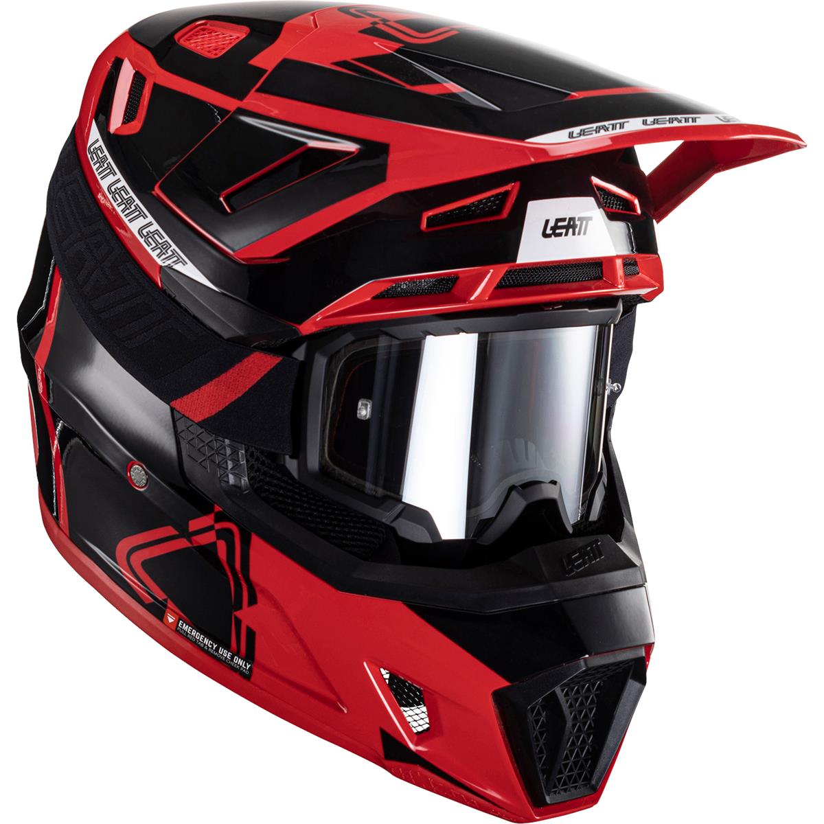 Leatt Motocross-Helm-Kit mit Brille Moto 7.5 V24 Rot