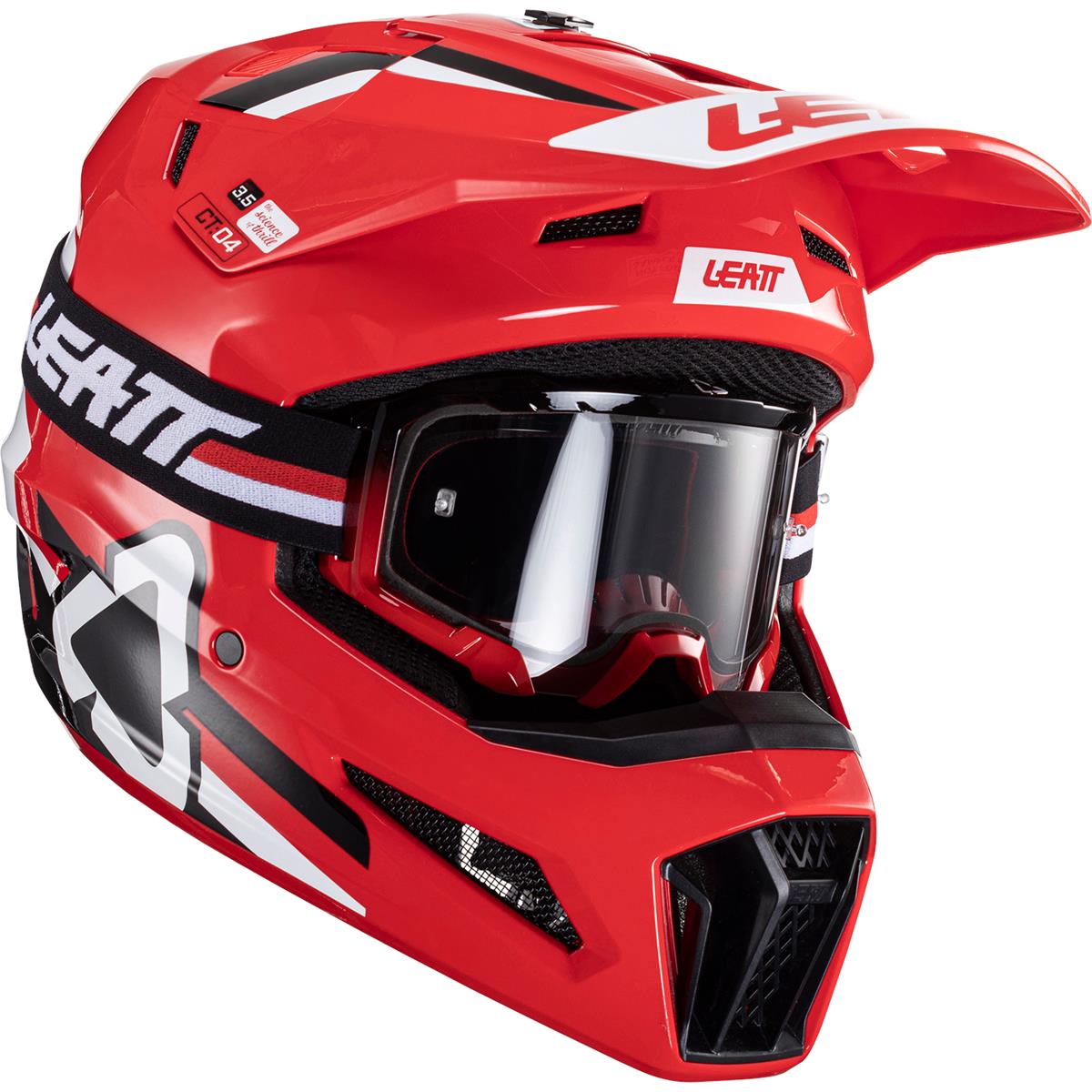 Leatt Motocross-Helm-Kit mit Brille Moto 3.5 V24 Rot