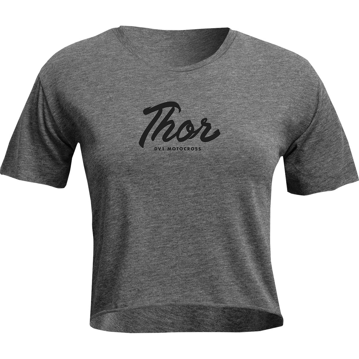 Thor Girls T-Shirt  Script Crop - Charcoal