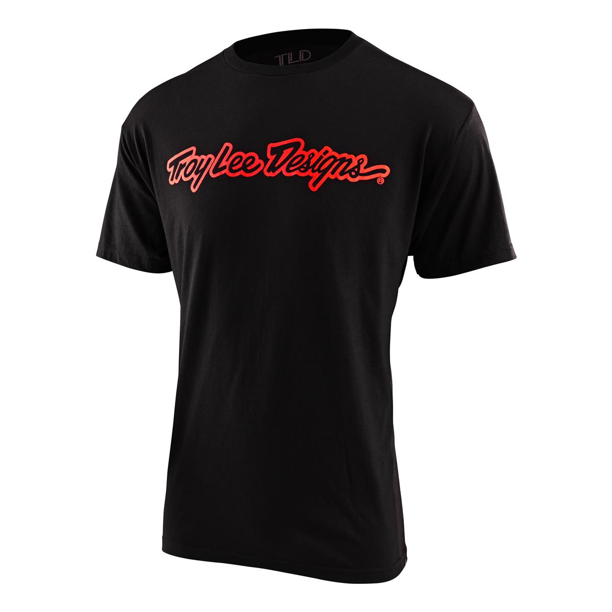Troy Lee Designs T-Shirt Signature Noir/Glo Rouge