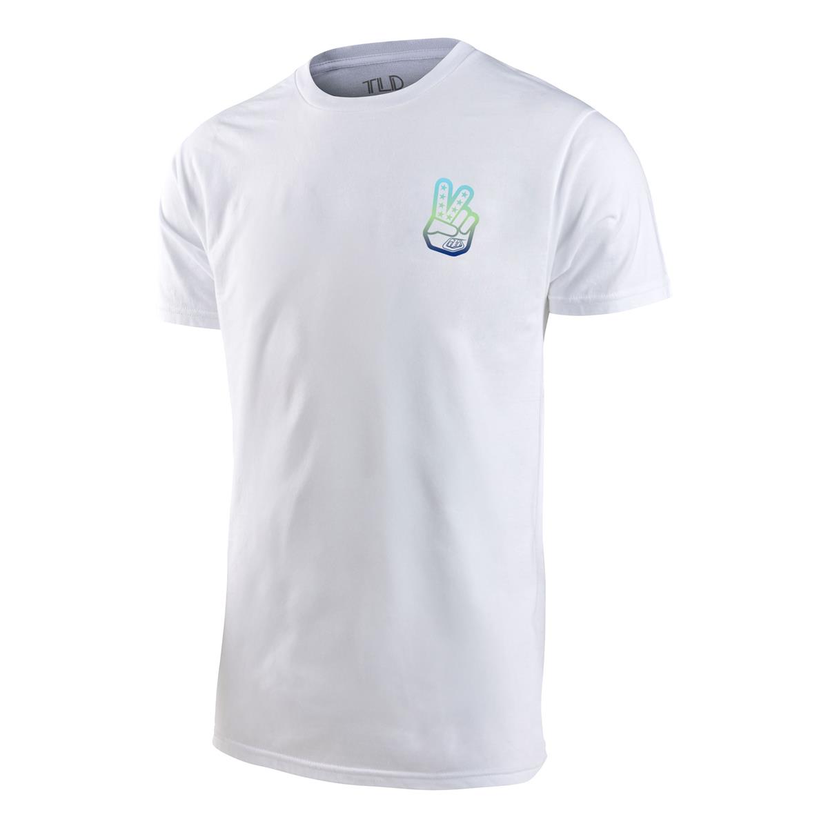 Troy Lee Designs T-Shirt Peace Out Blanc/Bleu
