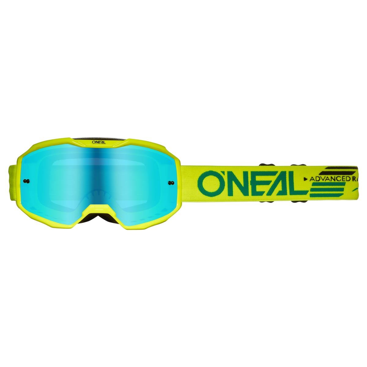 O'Neal MX Goggle B10 Solid Neon Yellow - Radium Blue