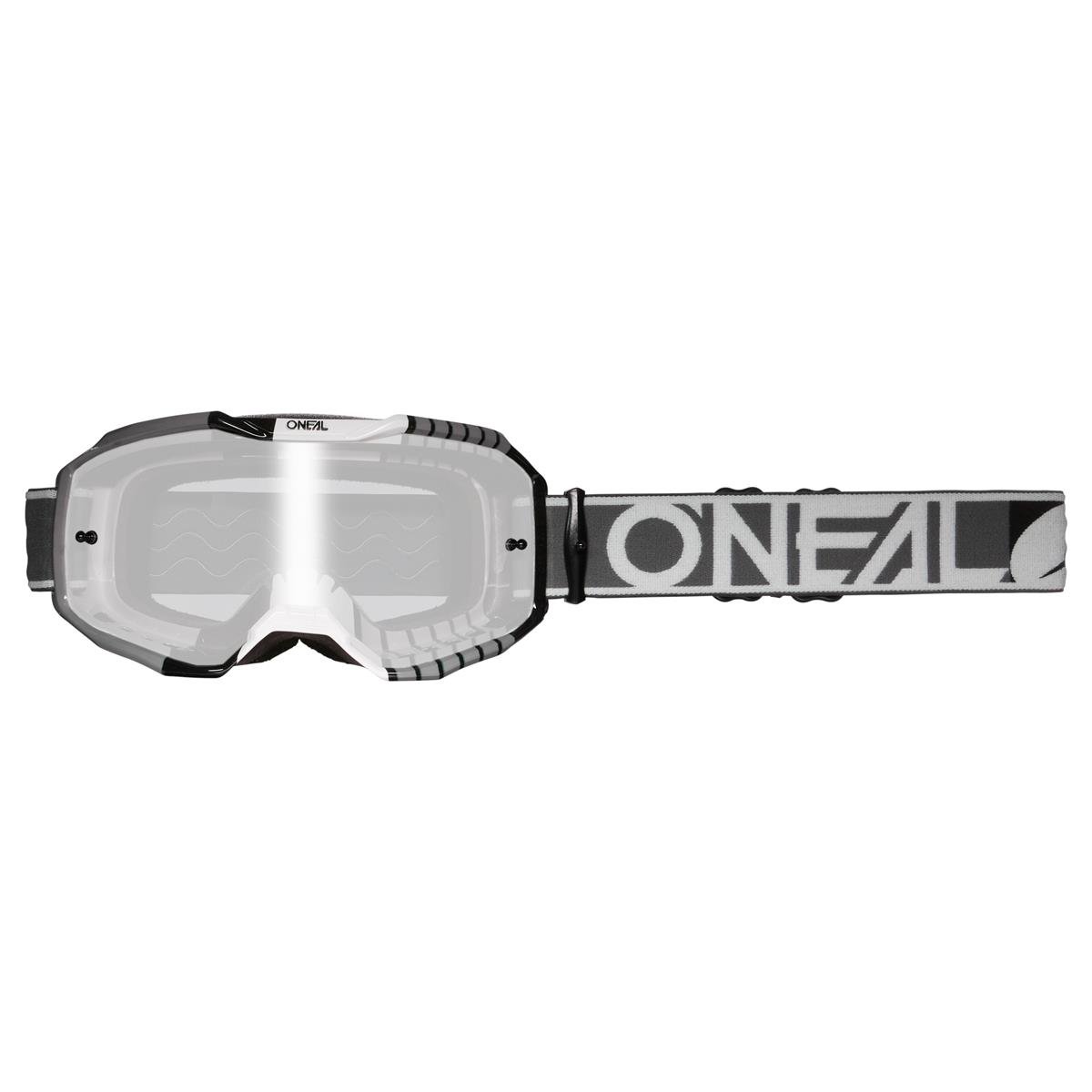 O'Neal Crossbrille B10 Duplex Grau/Weiß/Schwarz - Silber verspiegelt