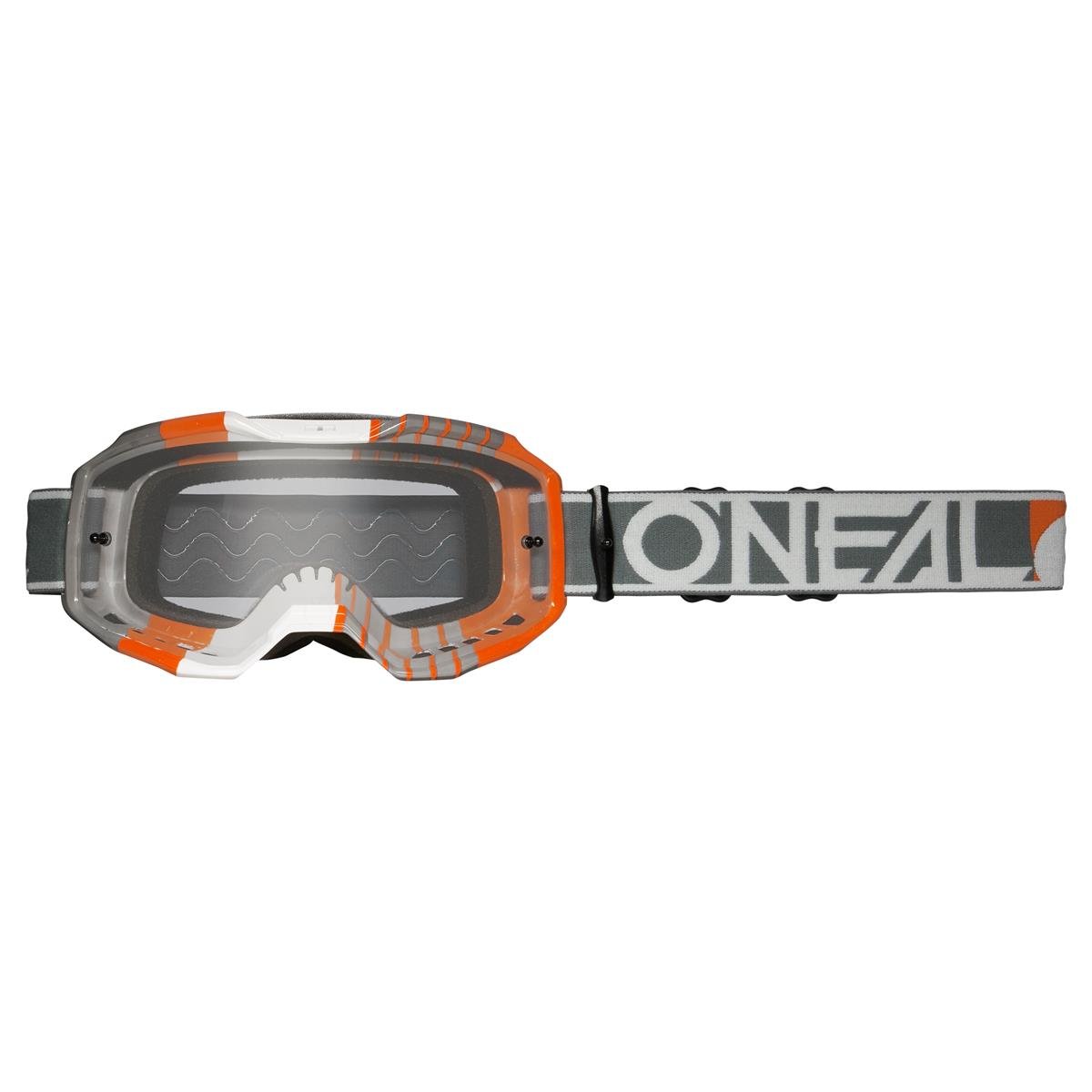O'Neal Crossbrille B10 Duplex Weiß/Grau/Orange - Klar