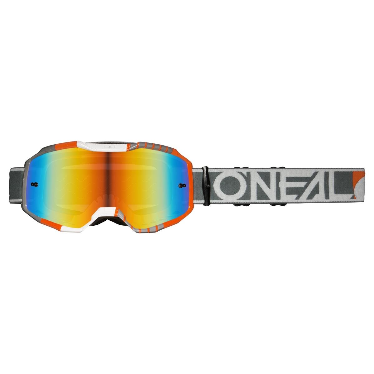 O'Neal Crossbrille B10 Duplex Weiß/Grau/Orange - Radium Rot