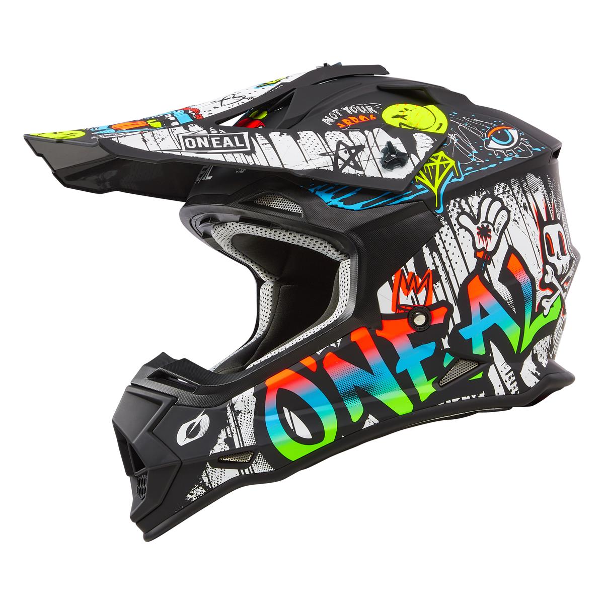 O'Neal Motocross-Helm 2SRS Rancid V.24 - Schwarz/Weiß