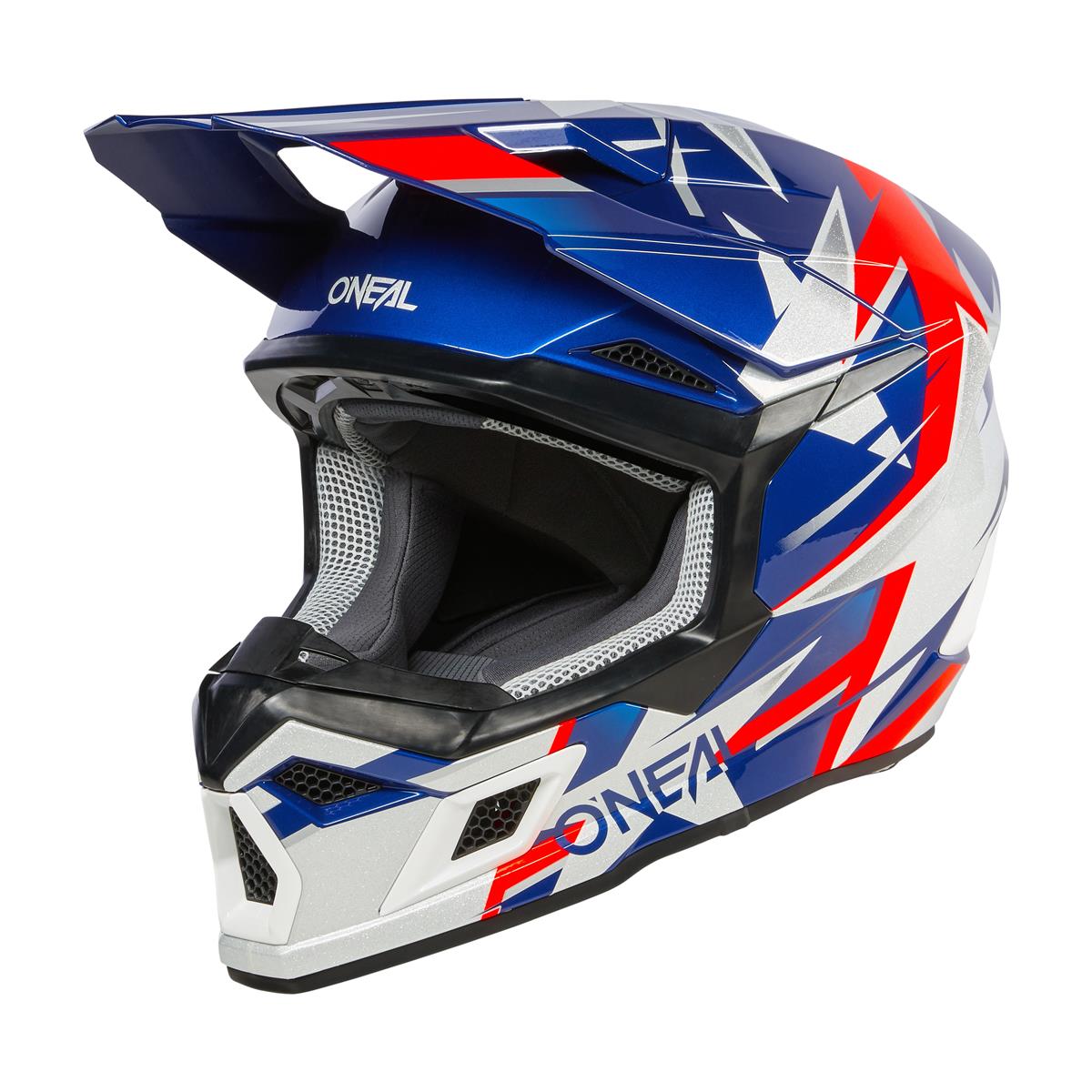 O'Neal Motocross-Helm 3SRS Ride V.24 - Blau/Weiß/Rot