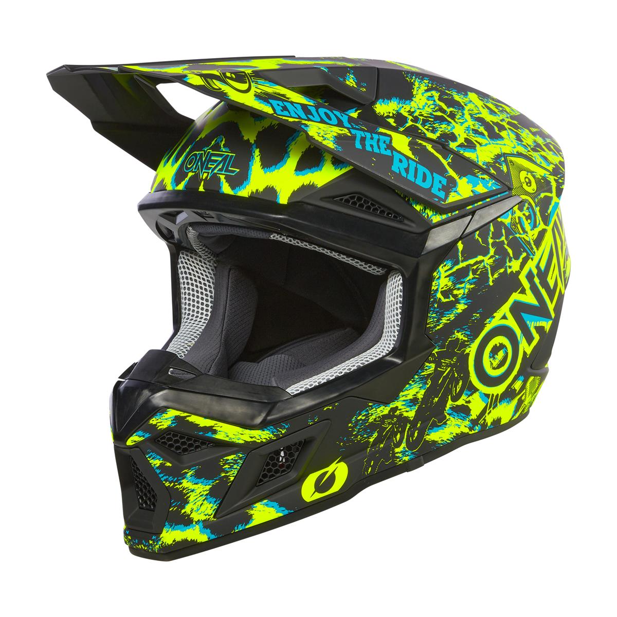 O'Neal MX Helmet 3SRS Assault V.24 - Black/Neon Yellow