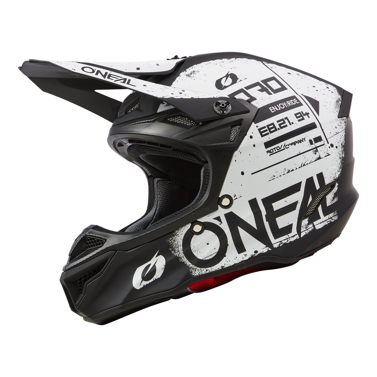 O'Neal Motocross-Helm 5SRS Polyacrylite Scarz V.24 - Schwarz/Weiß