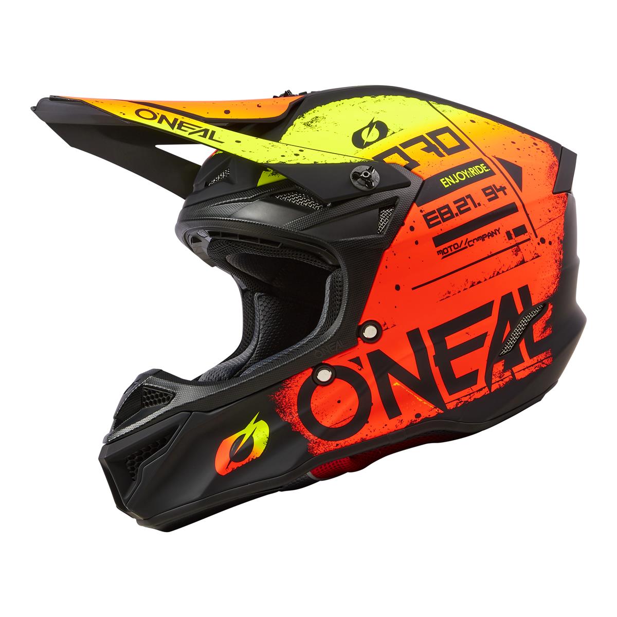 O'Neal MX Helmet 5SRS Polyacrylite Scarz V.24 - Black/Red/Yellow
