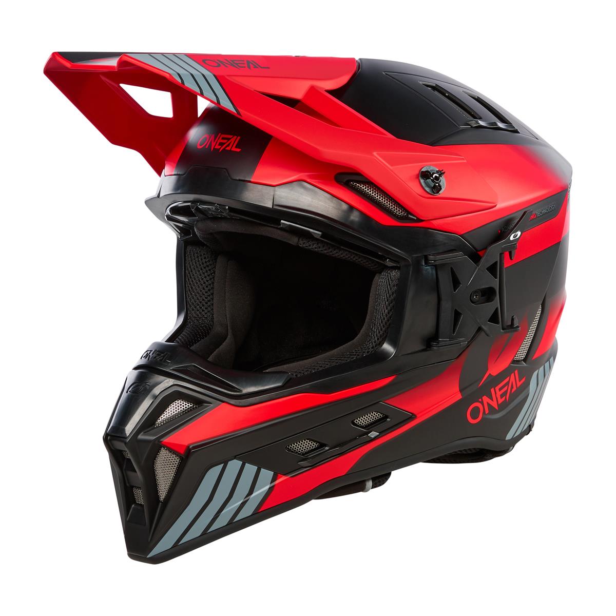 O'Neal Motocross-Helm EX-SRS Hitchhiker V.24 - Schwarz/Grau/Rot