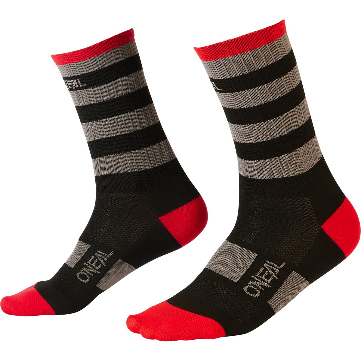 O'Neal Socks MTB Performance Stripe V.24 - Black/Gray/Red