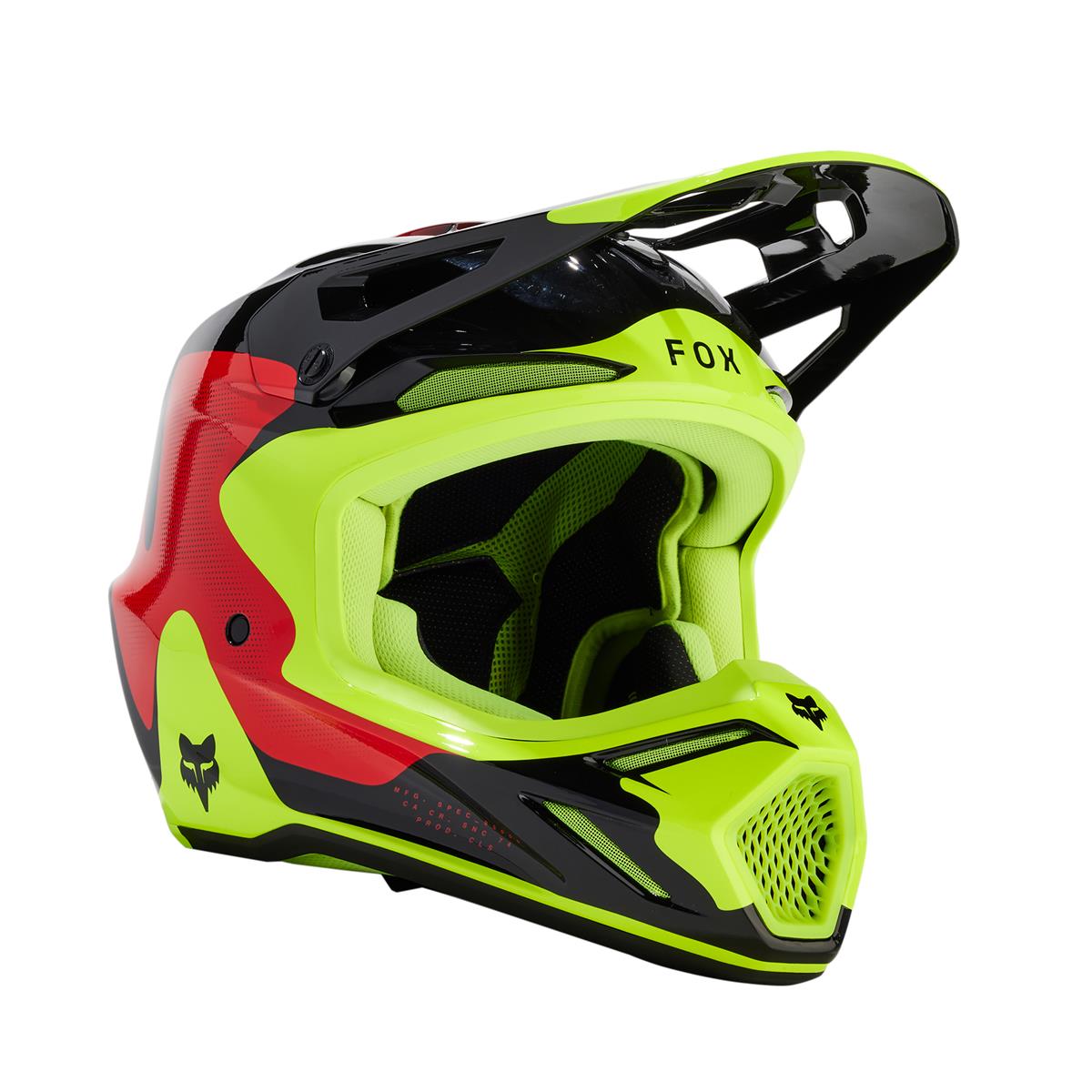 Fox MX Helmet V3 Revise - Red/Yellow
