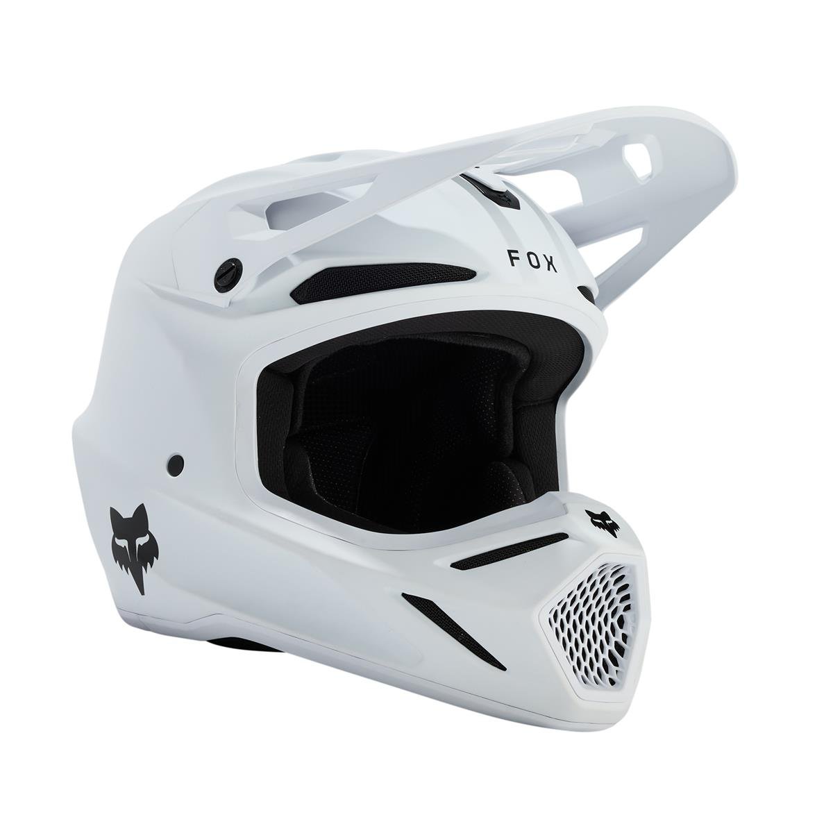 Fox Motocross-Helm V3 Solid - Matt Weiß