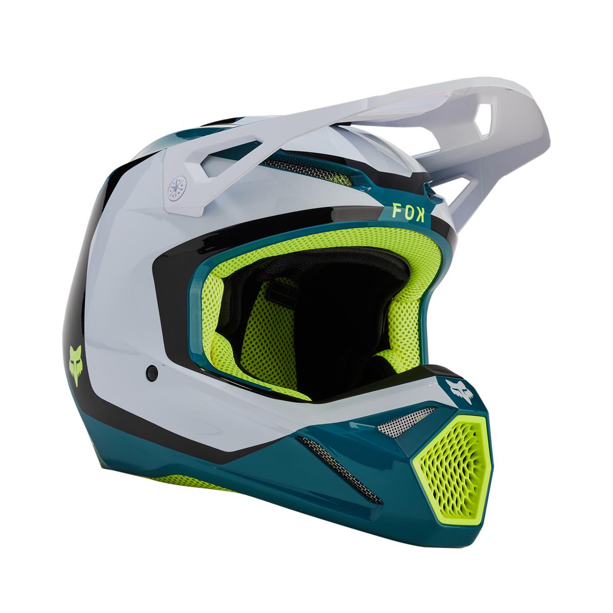 Fox Motocross-Helm V1 Nitro - Maui Blau