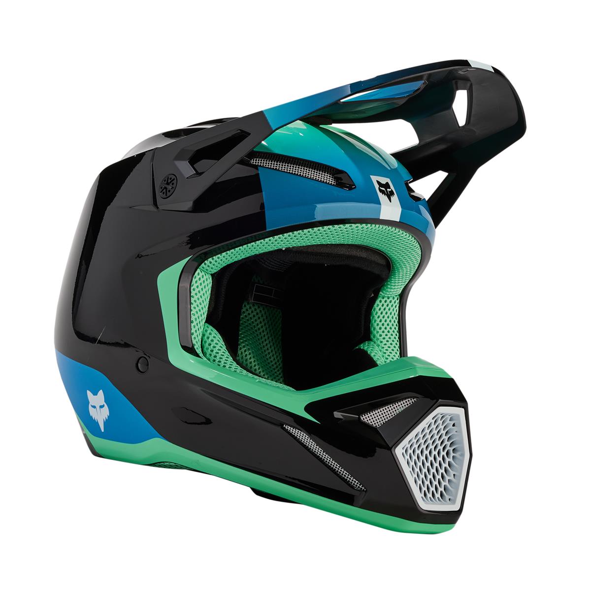 Fox Motocross-Helm V1 Ballast - Schwarz/Blau