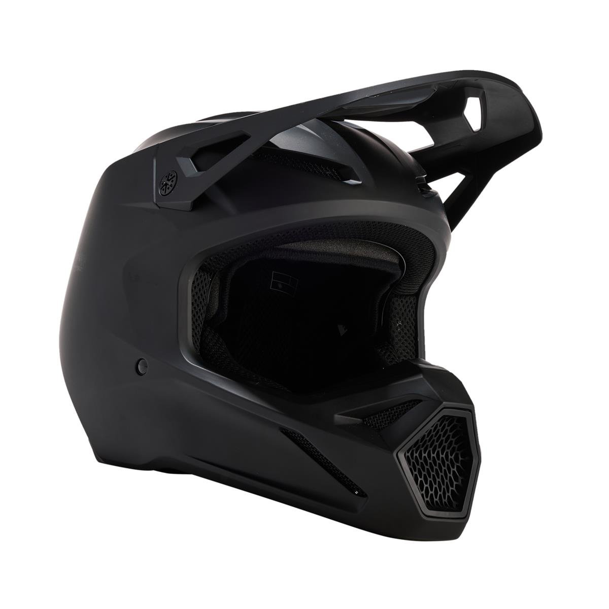 Fox Motocross-Helm V1 Solid - Matt Schwarz