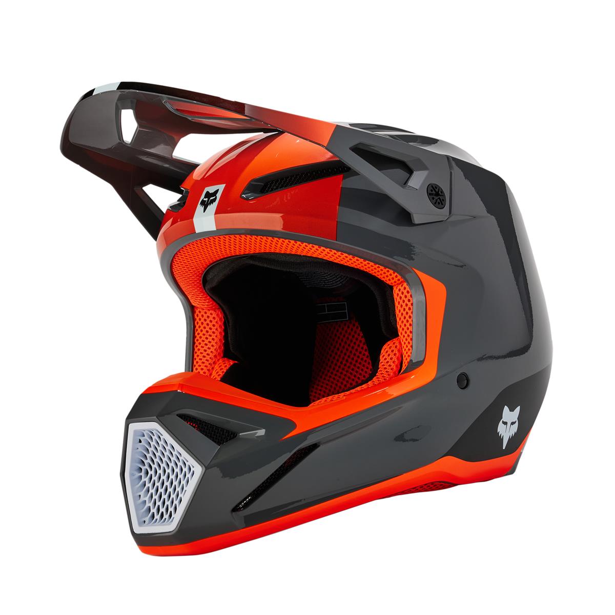 Fox Kids Motocross-Helm V1 Ballast - Grau
