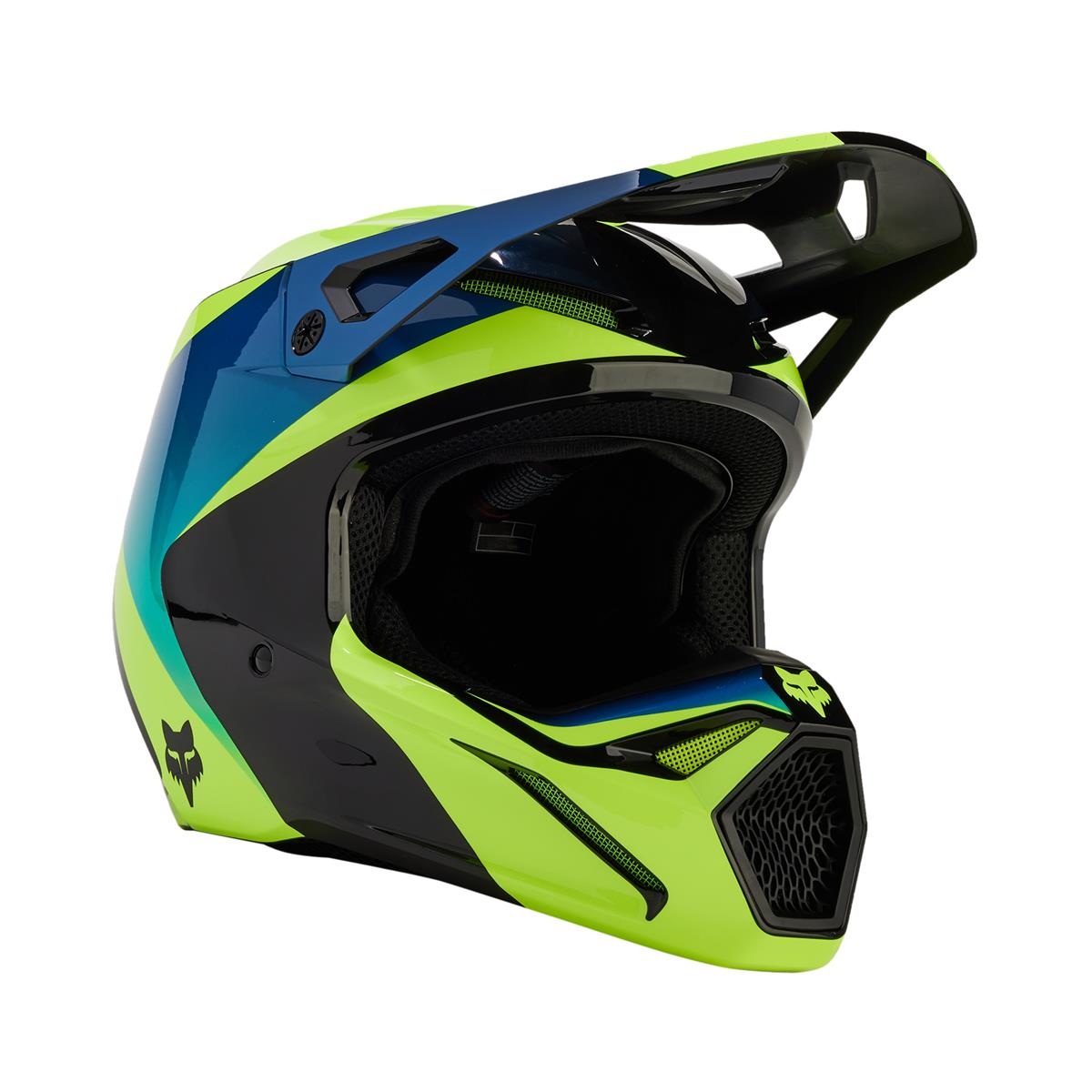 Fox Motocross-Helm V1 Streak - Schwarz/Gelb