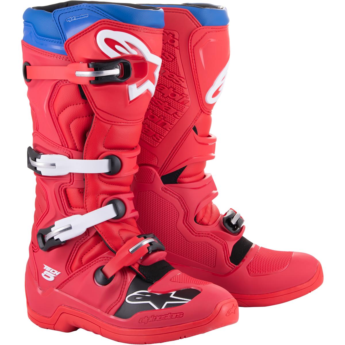 Alpinestars MX Boots Tech 5 Red/Dark Red/Alpine Blue