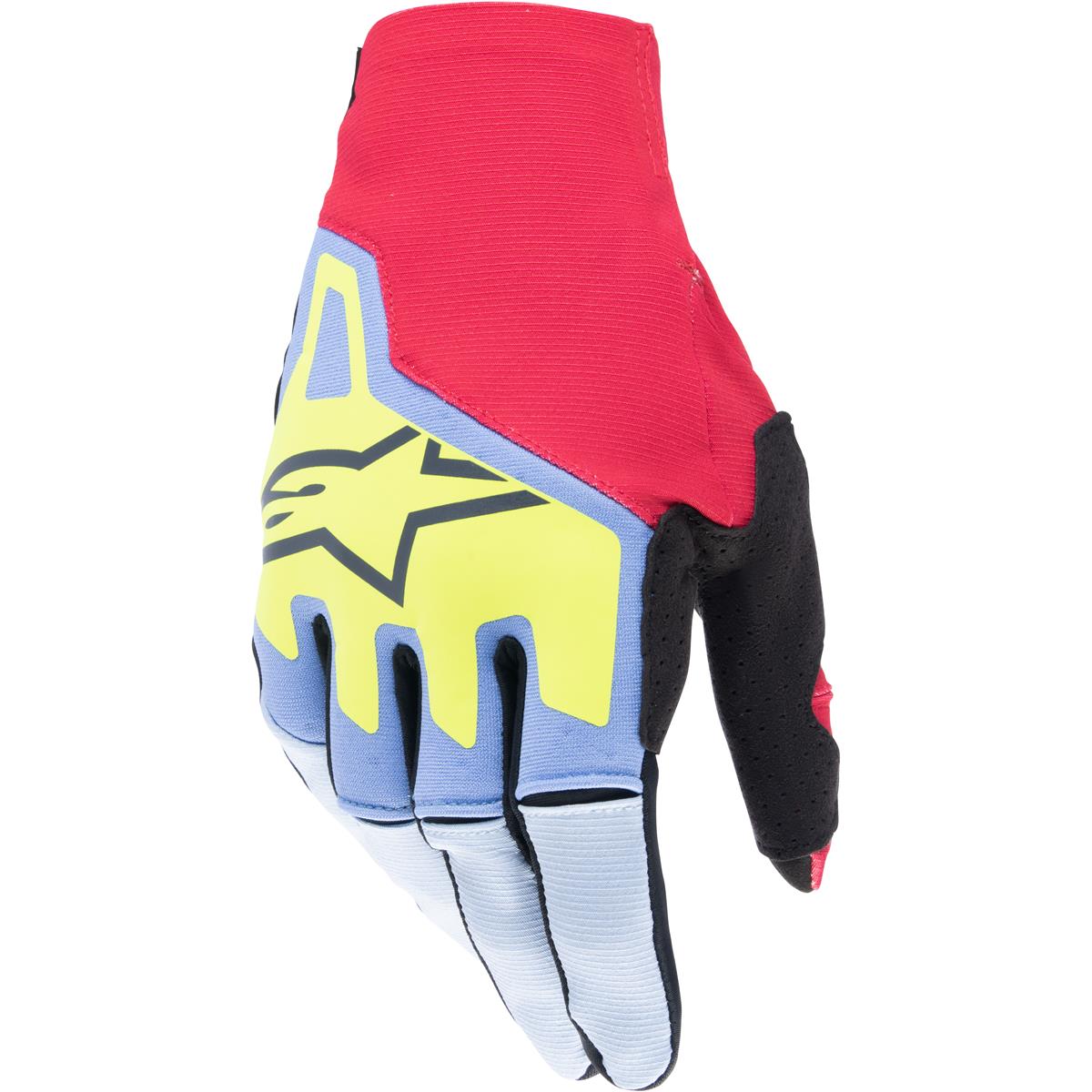 Alpinestars Gloves Techstar Light Blue/Red Berry/Black