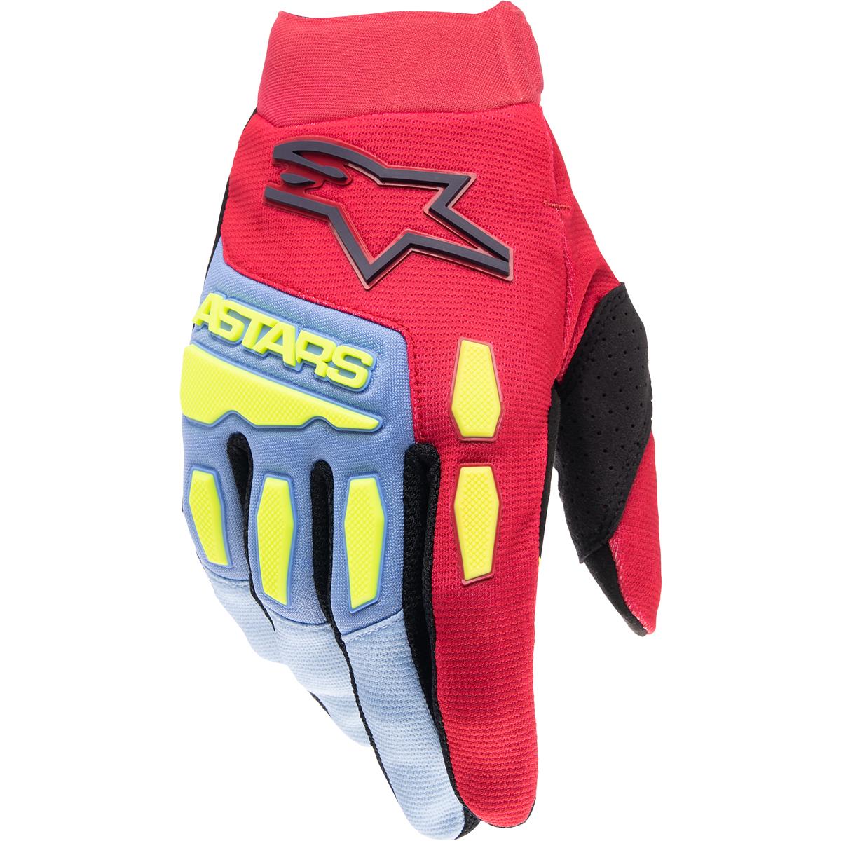 Alpinestars Gloves Full Bore Light Blue/Red Berry/Black