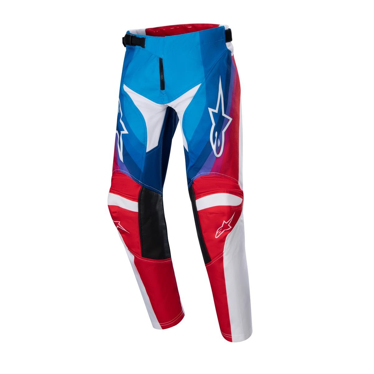 Alpinestars Pantalon MX pour Enfants Racer Pneuma - Blue/Mars Red/White