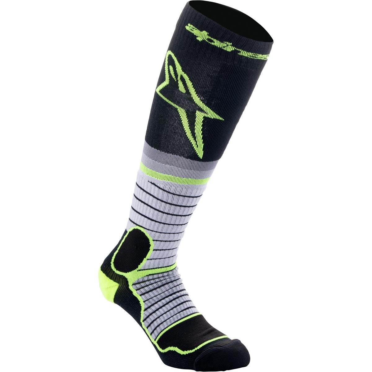 Alpinestars MX Socks Pro Black/Gray/Flo Yellow