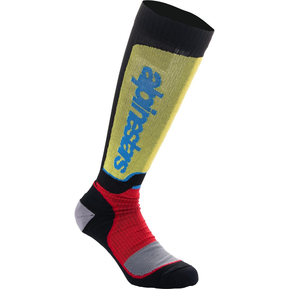Alpinestars MX Socks Plus Black/Red/Light Blue