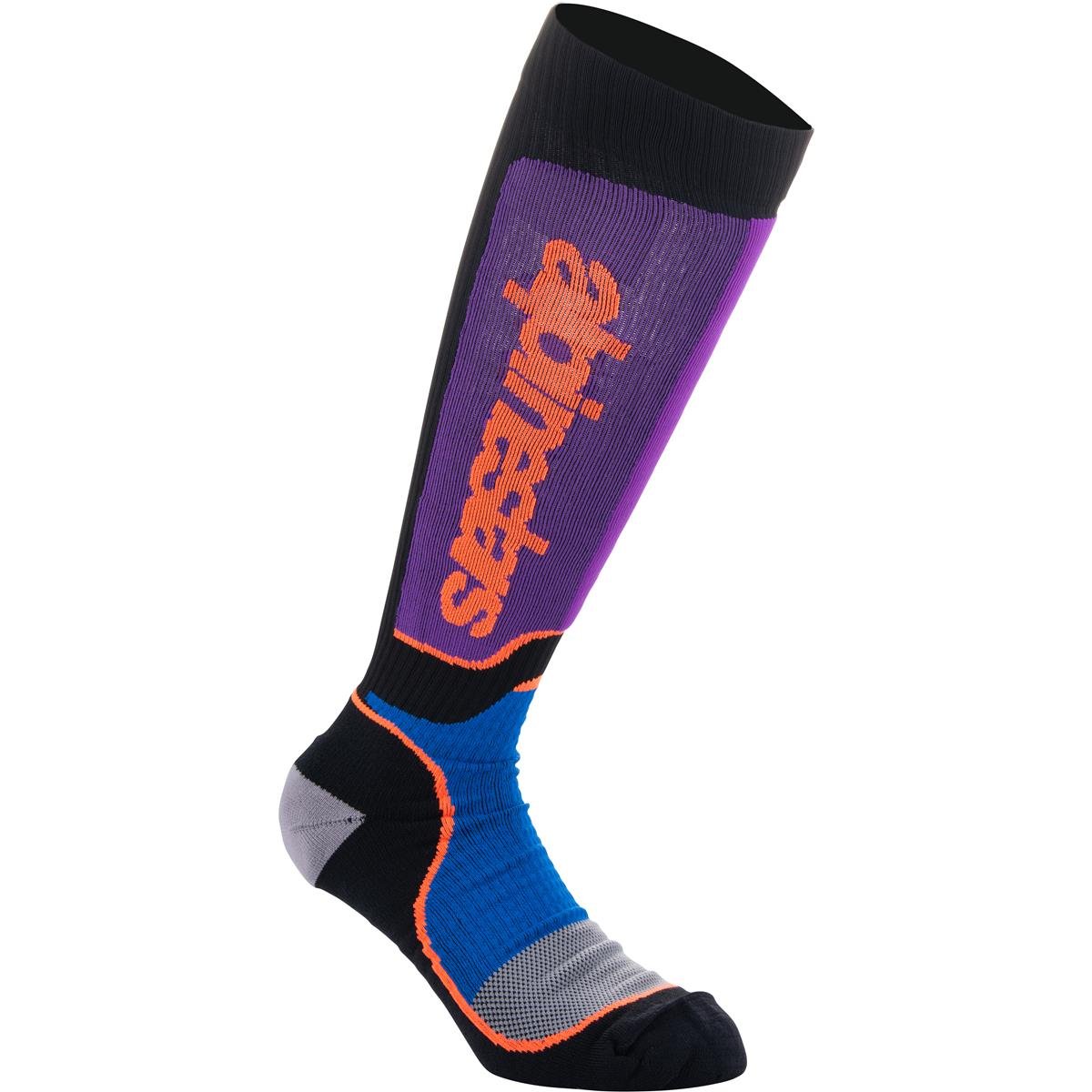 Alpinestars MX Socks Plus Black/Royal Blue/Purple