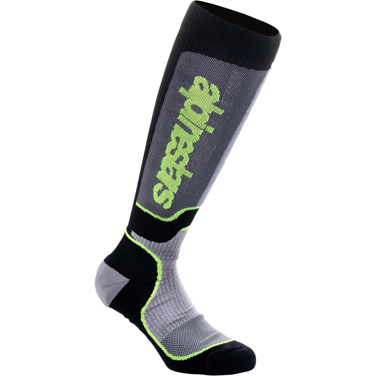 Alpinestars MX Socks Plus Black/Gray/Flo Yellow