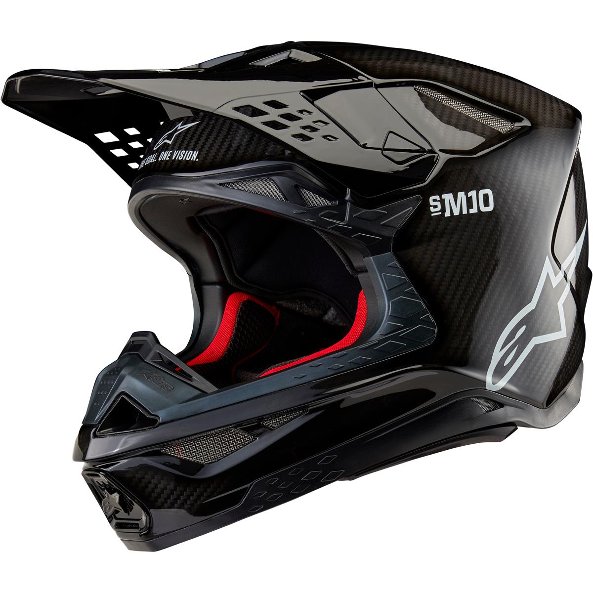 Alpinestars MX Helmet Supertech S-M10 Solid - Black/Glossy/Carbon