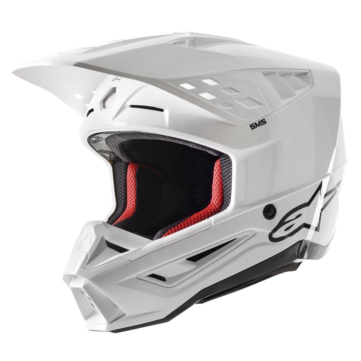Alpinestars Motocross-Helm S-M5 Solid - Gloss Weiß