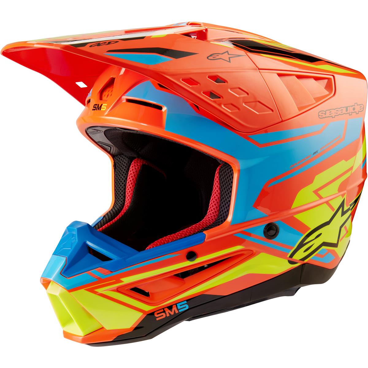 Alpinestars MX Helmet S-M5 Action 2 - Flo Orange/Cyan/Flo Yellow