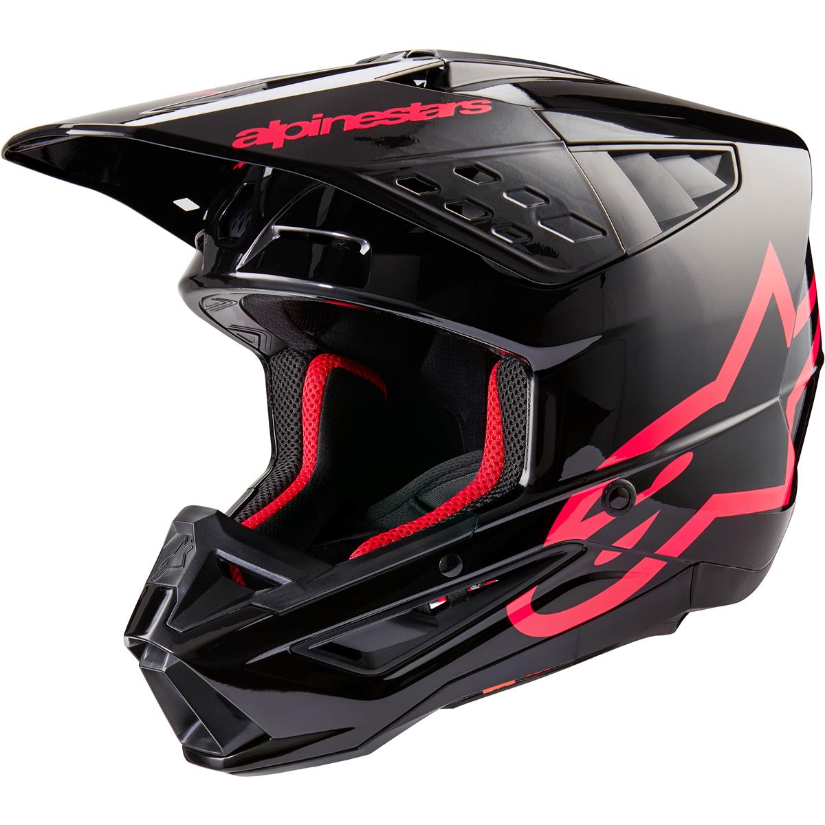 Alpinestars Motocross-Helm S-M5 Corp - Schwarz/Diva Pink/Glossy
