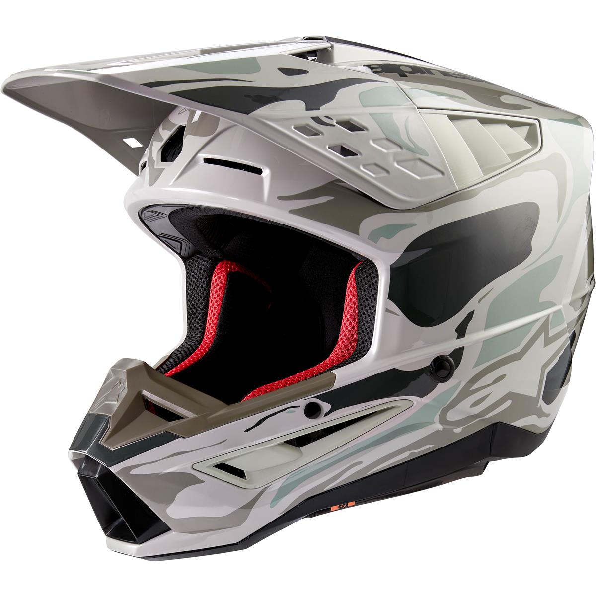 Alpinestars Motocross-Helm S-M5 Mineral - Warm Grau/Celadon Grün/Glossy