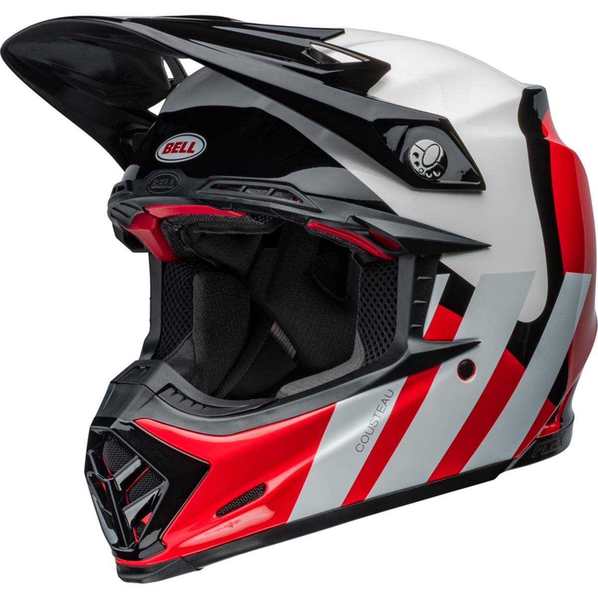 Bell Motocross-Helm Moto-9S Flex Hello Cousteau - Weiß/Rot